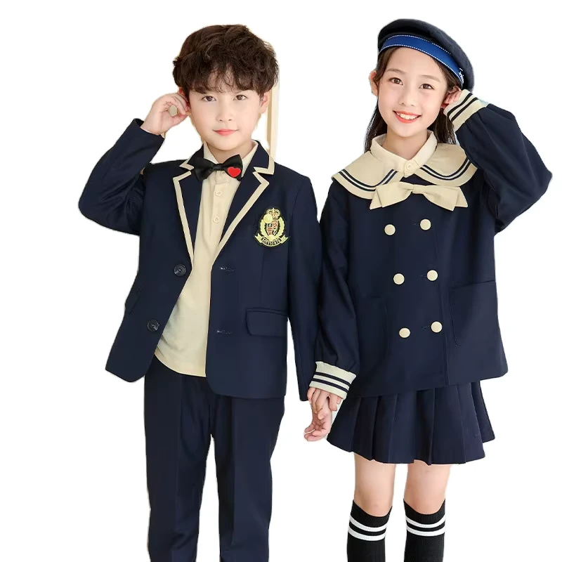 CHINEE-New-Model-School-Uniform-for-Girls-Boys-Dark-Blue-Formal-School-Uniform