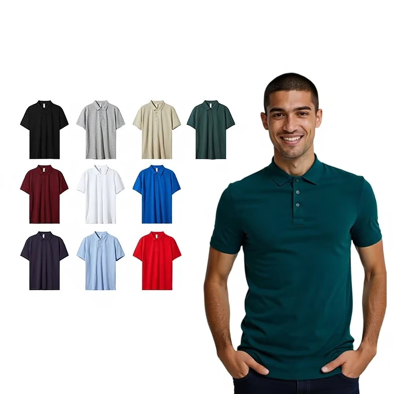 CHINEE-New-Style-Summer-220g-Combed-Pure-Cotton-Pique-for-Shirt-Lapel-Short-Sleeves-Mens-Work-Uniform-Solid-High-Colorfastness-Custom-1