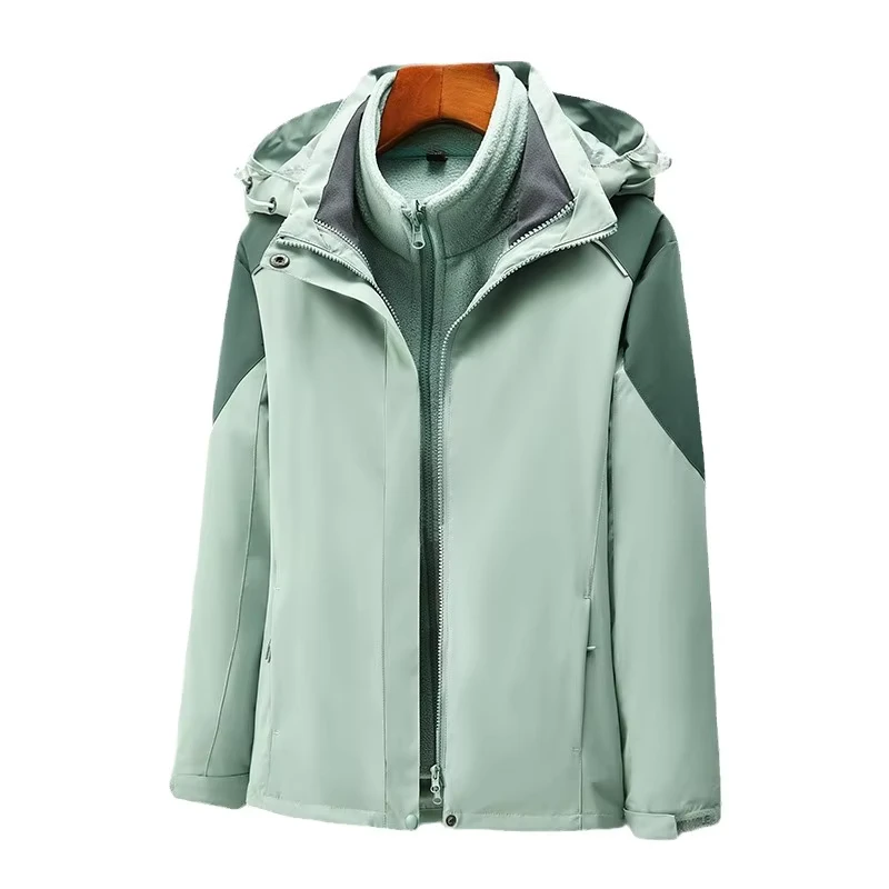 CHINEE-New-Style-Three-in-One-Two-Piece-Winter-Outdoor-Hardshell-Hooded-Zipper-Letter-Jacket-Mens-Womens-Windproof-Waterproof