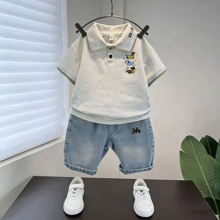CHINEE-New-Stylish-Summer-Childrens-Clothing-Outfits-Polo-Shirt-and-Shorts-2pcs-Casual-Boys-Clothes-Set-1