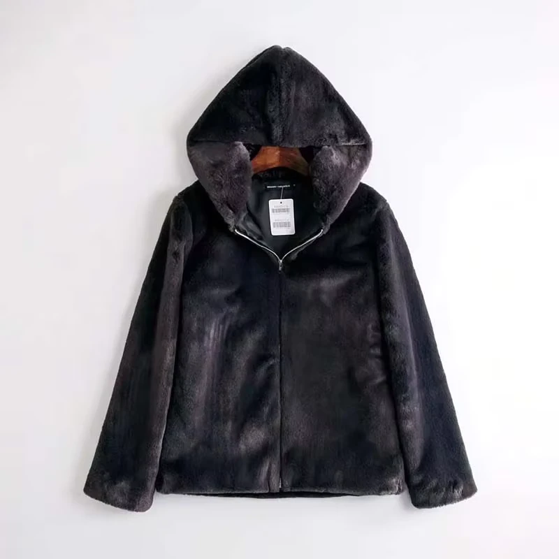 CHINEE-New-Womens-Woolen-Sheep-Fur-Hooded-Loose-Plus-Size-Winter-Coat-Furry-Jacket-with-Zipper-Closure-Woven-Fabric