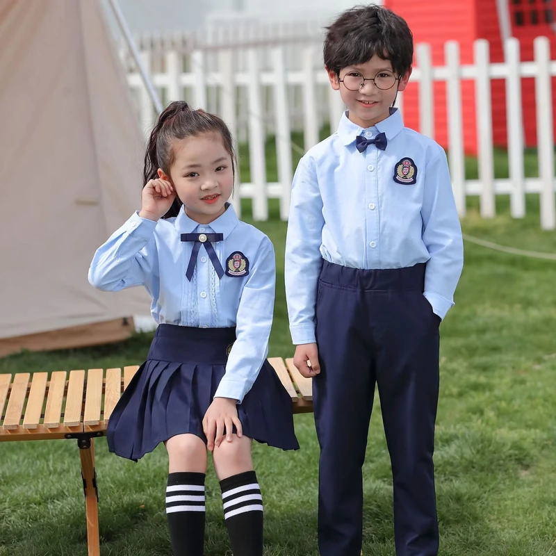CHINEE-OEM-Custom-Logo-School-Uniforms-100-Polyester-White-Sailor-Suit-for-Girl-Boy-Children-1