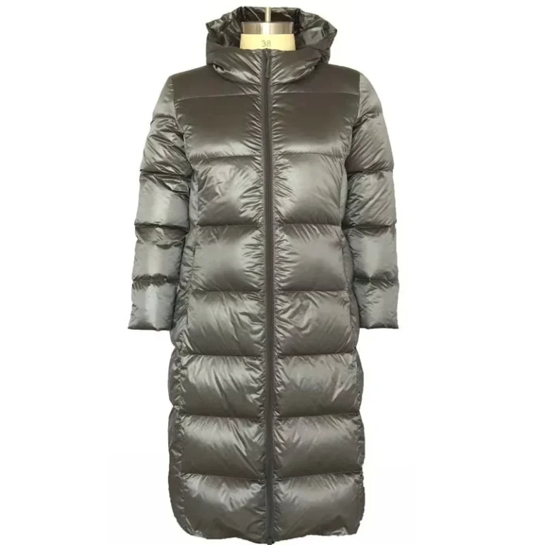 CHINEE-OEM-ODM-Thin-Windproof-Breathable-Eco-Friendly-Nylon-Puffy-Shiny-Hooded-Winter-Jacket-for-Women-Regular-Down-Zippers