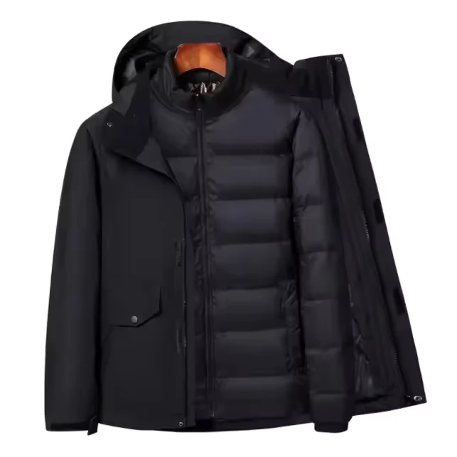 CHINEE-OEM-Outdoor-Hard-Shell-3-in-1-Waterproof-Windproof-Breathable-Jacket-with-Detachable-White-Goose-Down-Liner-for-Skiing-Climbing-1