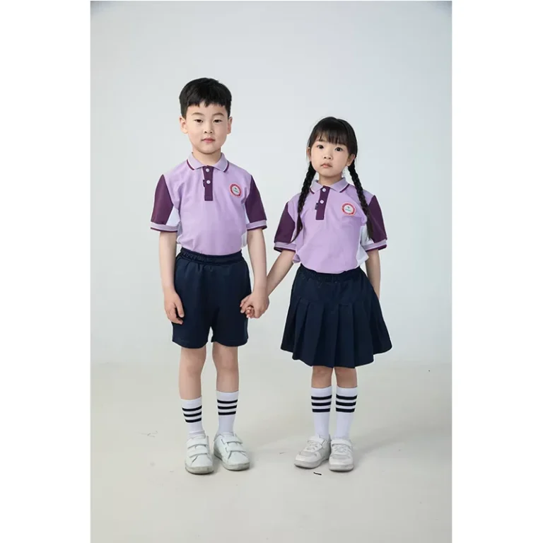 CHINEE-OME-Factory-Custom-Design-Kindergarten-School-Uniform-Polo-Shirt-Set-Summer-Primary-School-Uniform-Sports-Wear-1