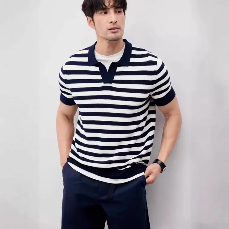 CHINEE-One-Piece-Dropshipping-Summer-Mens-Fashionable-Short-Sleeved-T-shirt-Versatile-Striped-Collar-Slim-Fit-Half-Sleeved-Polo-Shirt-1