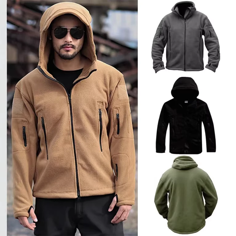 CHINEE-Outdoor-Casual-Winter-Thermal-Fleece-Jacket-with-Stand-Collar-Zipper-Closure-Cold-Proof-Windproof-Hooded-Coat-Mens-Warm-Jackets