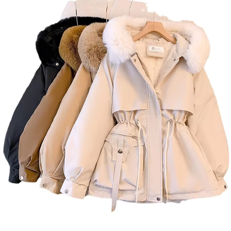 CHINEE-Plus-Size-Plain-Color-Womens-Coats-Slim-Winter-Fur-Womens-Jackets