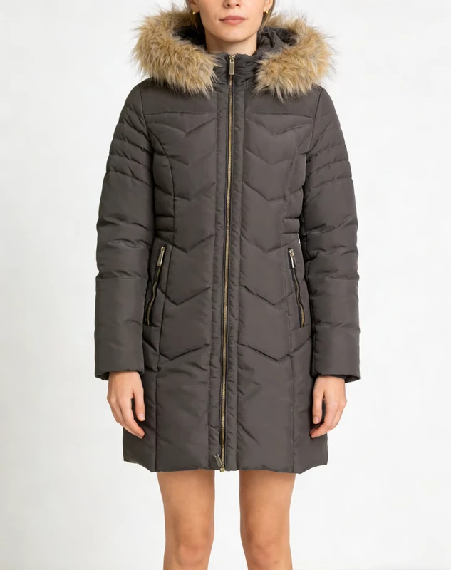 CHINEE-Plus-Size-Womens-Winter-Coat-Long-Quilted-Knitted-Polyester-Jacket-with-Windproof-Fur-Hood