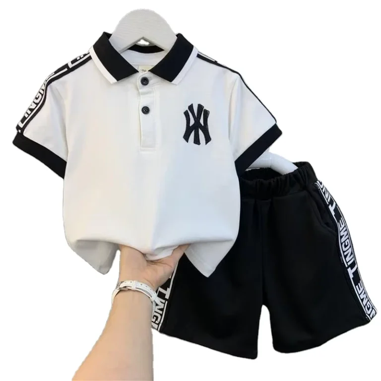 CHINEE-Polo-T-shirt-Boys-Summer-Suit-Handsome-Baby-Short-Sleeve-Clothes-Little-Boys-Fashion-Cool-Handsome-Two-Piece-Set-1
