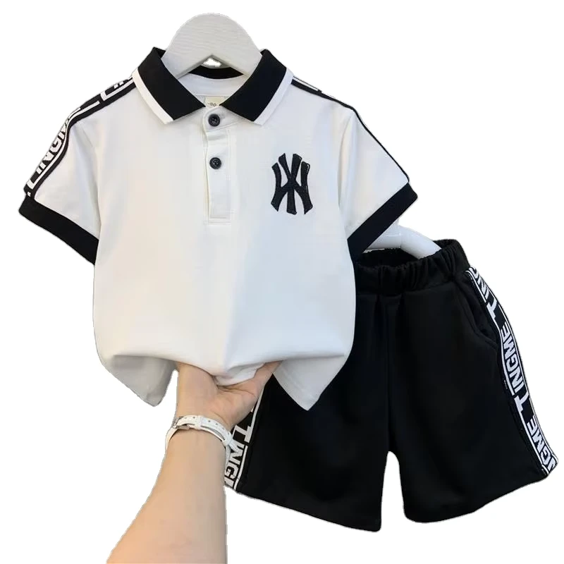 CHINEE-Polo-T-shirt-Boys-Summer-Suit-Handsome-Baby-Short-Sleeve-Clothes-Little-Boys-Fashion-Cool-Handsome-Two-Piece-Set-1