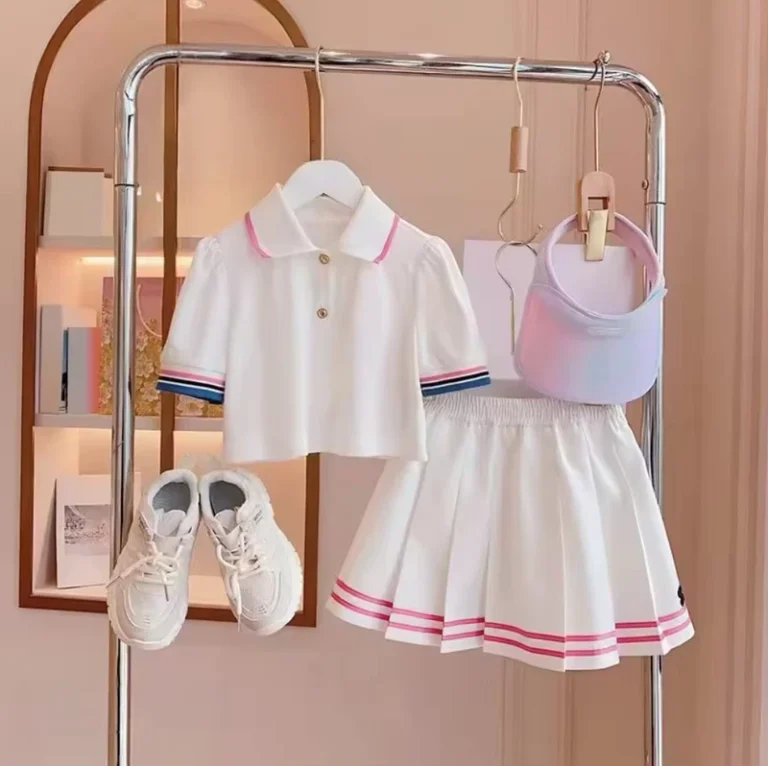 CHINEE-Popular-Summer-Kids-Outfits-Polo-shirtPleated-Skirt-2pcs-Preppy-Style-Teenagers-Girls-Clothes-Sets
