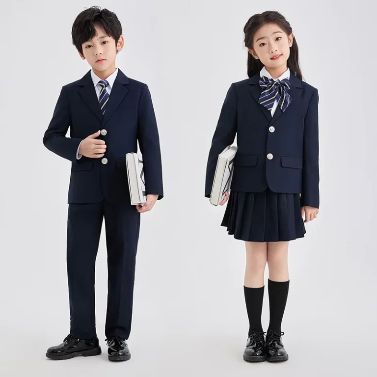 CHINEE-Primary-School-Childrens-Unisex-College-Style-Dress-Suit-Customizable-Polyester-English-Style-School-Uniform-1