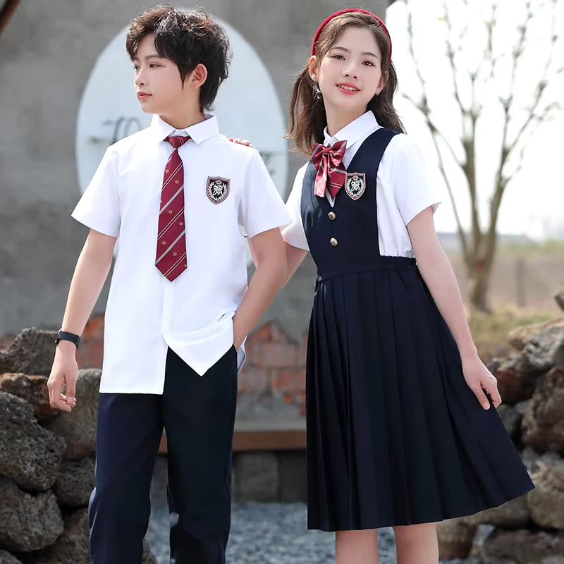 CHINEE-Primary-and-Secondary-School-Uniforms-for-Girls-Formal-Performance-Attire-Graduation-College-Style-Suspender-Skirt-Uniforms