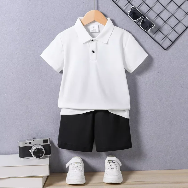 CHINEE-Printed-Knitted-Polyester-Unisex-Polo-2PCS-Set-Summer-Short-Sleeve-Shirt-Shorts-ODM