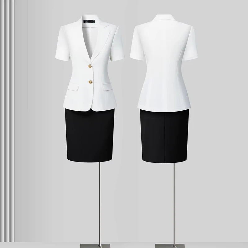 CHINEE-Professional-Summer-Suit-for-Female-College-Students-Short-Sleeved-Jacket-Button-Decoration-Interview-Dress-Uniform-Temperament-1