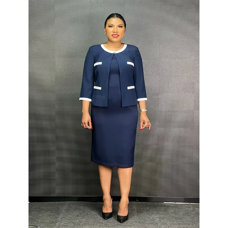 CHINEE-Quality-Turkish-Ladies-Office-Suits-Plus-Size-Collared-Suit-Dresses-for-African-Women-Church-Dresses-1