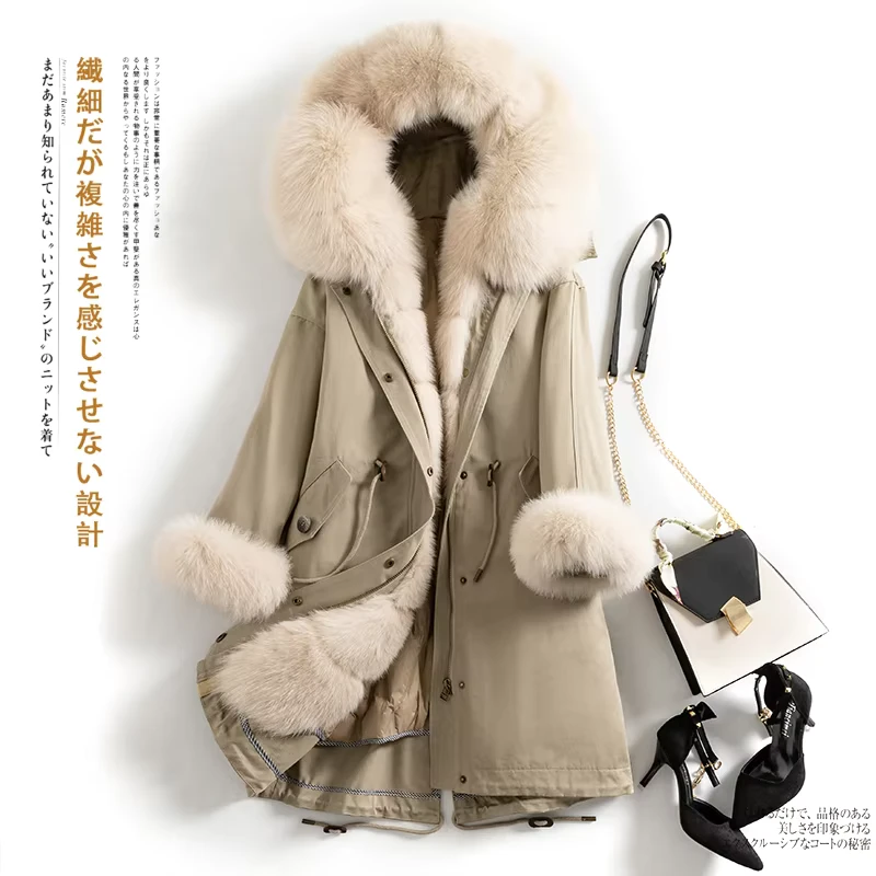 CHINEE-Quilted-Winter-Korean-Style-Long-Womens-Jacket-with-Embroidery-Breathable-and-Finished-Processing-Belt-Included