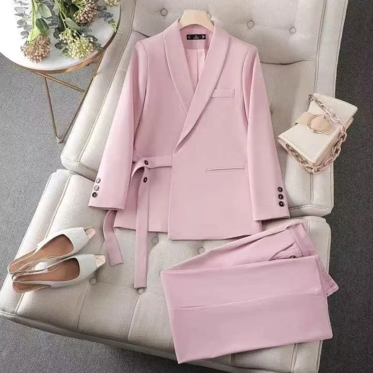 CHINEE-S-3XL-Spring-and-Autumn-New-Fashionable-and-High-End-Suit-Top-Loose-Pants-Womens-Suit-Set