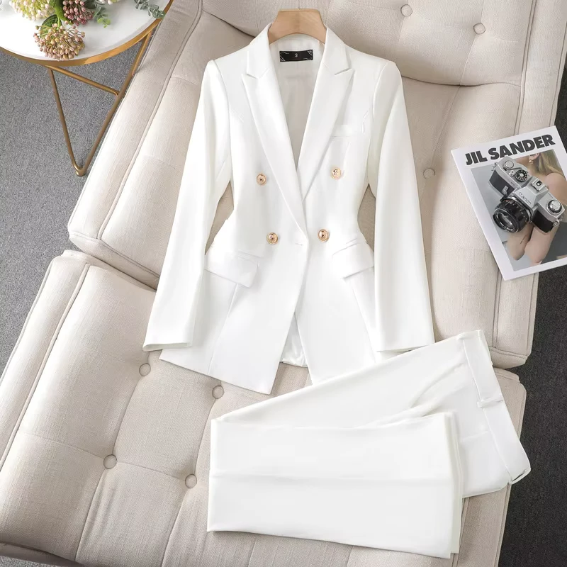 CHINEE-S-4XL-Spring-and-Autumn-Womens-Suit-Set-Two-Pieces-Elegant-and-Fashionable-Suit-Formal-Attire-Double-Breasted-Jacketpants