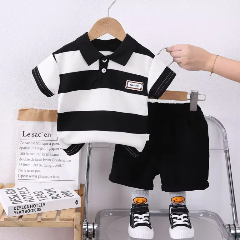 CHINEE-Short-Sleeve-Casual-Set-for-0-4-Years-Old-Boys-Summer-Striped-Polo-Shirt-Baby-T-Shirt-Southeast-Clothes-for-Boys