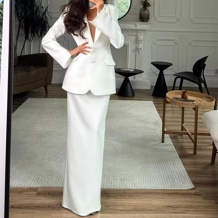 CHINEE-Shoulder-Structured-Slit-Design-Trending-Spring-Summer-White-Formal-Lady-Clothes-Two-Piece-Womens-Blazer-Suit-Skirt-Set