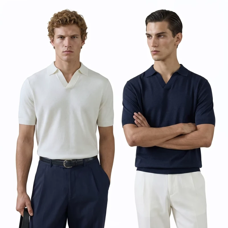 CHINEE-Soft-Fabric-Comfortable-Summer-Custom-Logo-Shortsleeve-Buttonless-Polo-Johnny-Collar-Knitted-Shirt-1