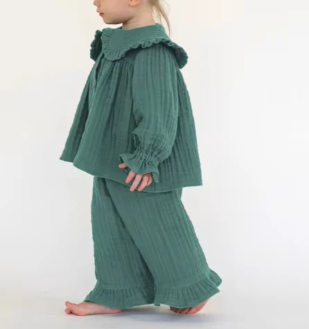 CHINEE-Spring-Autumn-Baby-Cotton-Suits-Solid-Color-2-Pieces-Ruffles-Sweet-Girls-Clothing-Sets-Ruffle-Collar-Flare-Pants-for-Girl-1