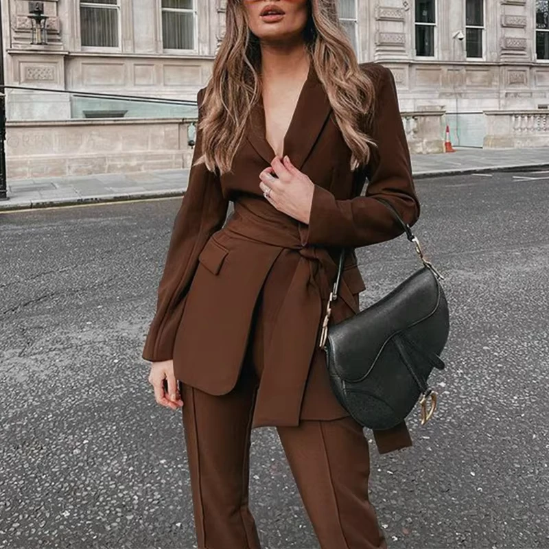 CHINEE-Spring-Autumn-Europe-United-States-Womens-Fashion-Temperament-Suit-Set-Button