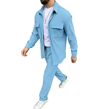 CHINEE-Spring-Autumn-Mens-Solid-Color-Corduroy-Long-Sleeved-Suit