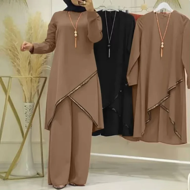 CHINEE-Spring-Autumn-Muslim-Women-Set-Long-Sleeve-O-neck-Sequined-Top-Wide-Leg-Pants-Lady-Casual-Two-Piece-Set-1