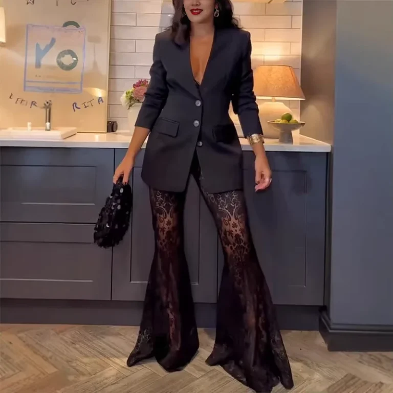 CHINEE-Spring-Autumn-New-Fashion-Lace-Anti-Wrinkle-Full-Length-Long-Sleeved-Suit-Set-Casual-Women