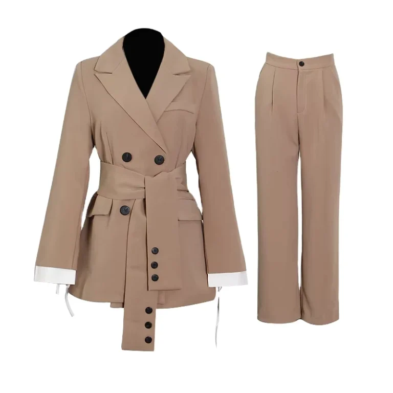 CHINEE-Spring-Clothing-New-Fashion-Design-Sense-Belt-Waist-Slim-Suit-Two-piece-Suit-Womens