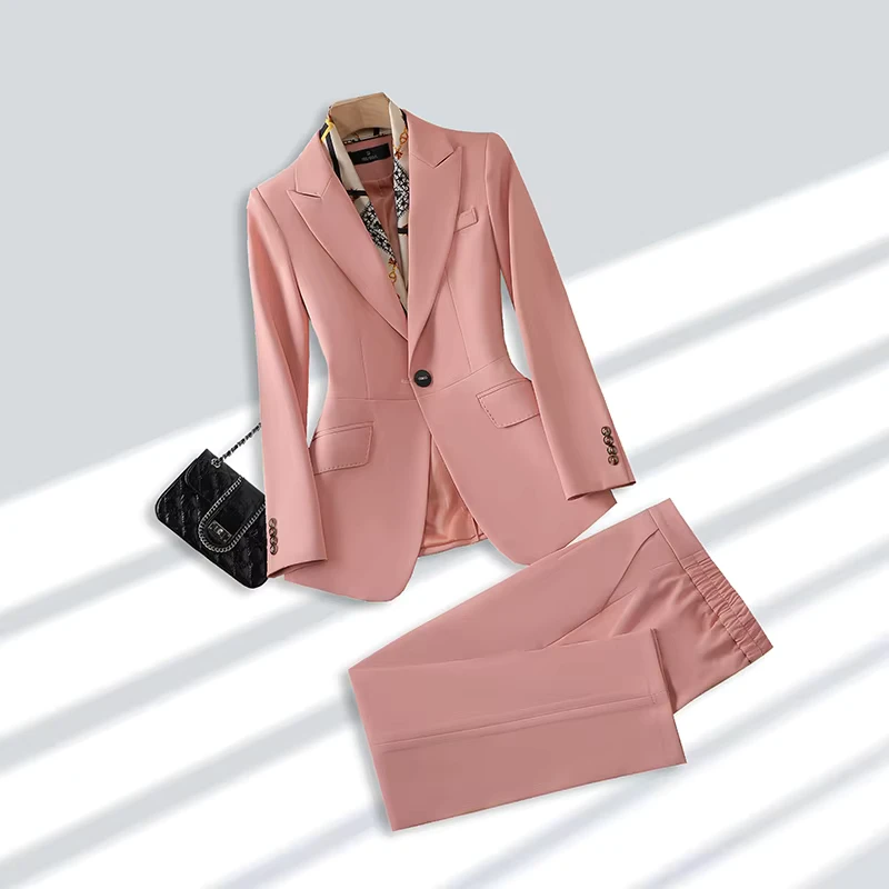 CHINEE-Spring-New-Fashion-Womens-Suit-Large-Size-Leisure-Network-Celebrity-Two-Piece-Suit