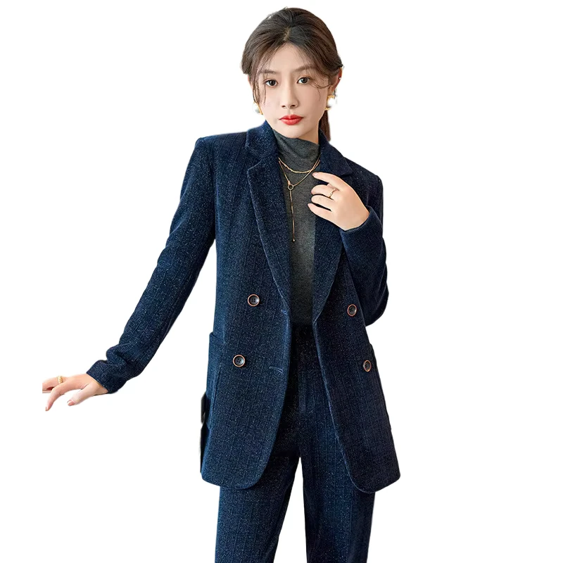 CHINEE-Spring-New-Small-Suit-Jacket-for-Women-Korean-Style-British-Style-High-End-Elegant-Casual-Two-Piece-and-Autumn