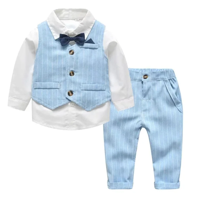 CHINEE-Spring-and-Autumn-Europe-America-Baby-Boy-Gentleman-Suit-Shirt-Vest-Three-Piece-Set-Cotton-Stripes-British-Style-1