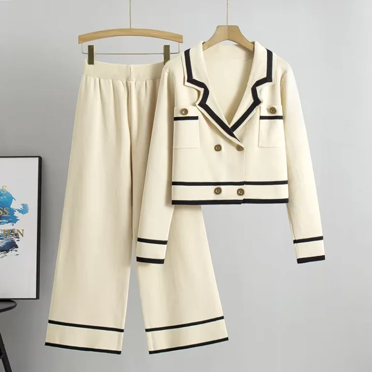 CHINEE-Spring-and-Autumn-Knitted-Wide-Legged-Pants-Two-piece-Sweater-Set-Casual-Suit-for-Women