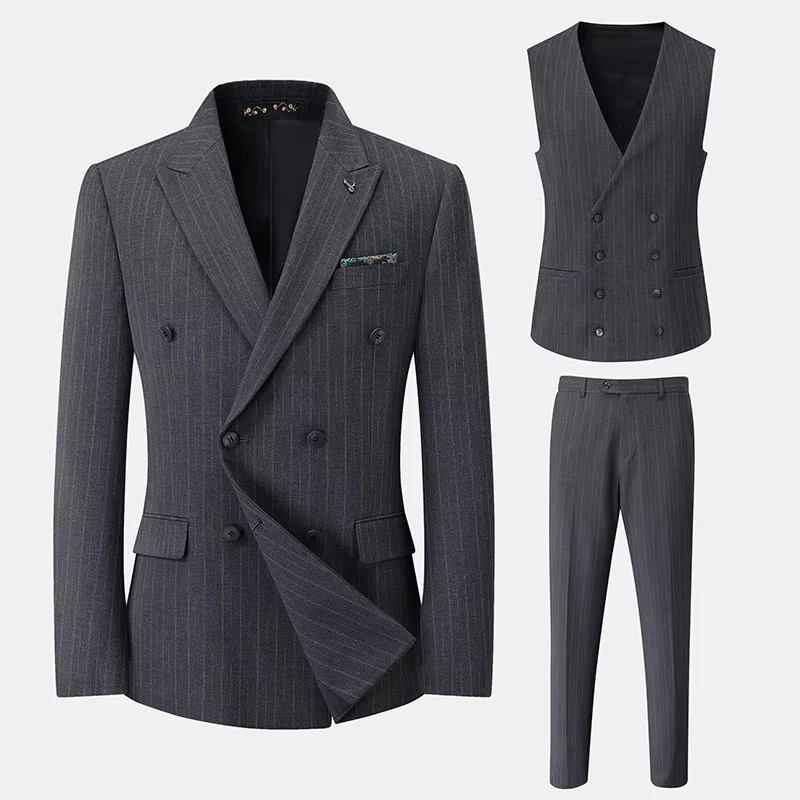 CHINEE-Spring-and-Autumn-Mens-Business-Three-piece-Suit-Set