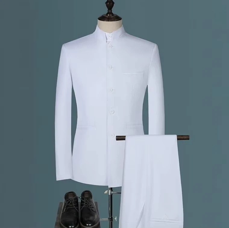 CHINEE-Spring-and-Autumn-Mens-Korean-Version-Slimming-Zhongshan-Dress-Suit-Set-Three-Piece-Set