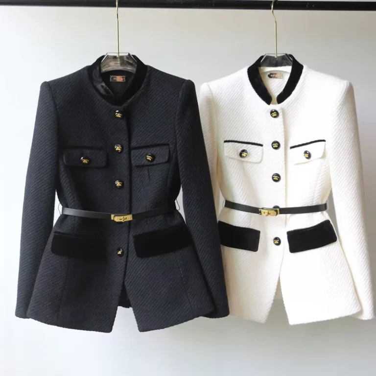 CHINEE-Spring-and-Autumn-New-Style-Suit-Fashion-Professional-Stand-up-Collar-Long-Sleeve-Waist-Slimming-Elegant-Womens-Suit