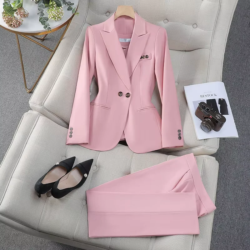 CHINEE-Spring-and-Autumn-Womens-Suit-Set-Two-Pieces-Elegant-and-Fashionable-Suit-Formal-Attire-Double-Breasted-Jacketpants