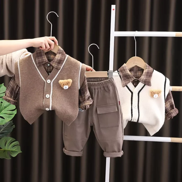 CHINEE-Spring-and-autumn-childrens-knitted-sweaters-waistcoats-cardigans-three-piece-sets-and-cartoon-shirt-sets-for-boys-and-girls-1