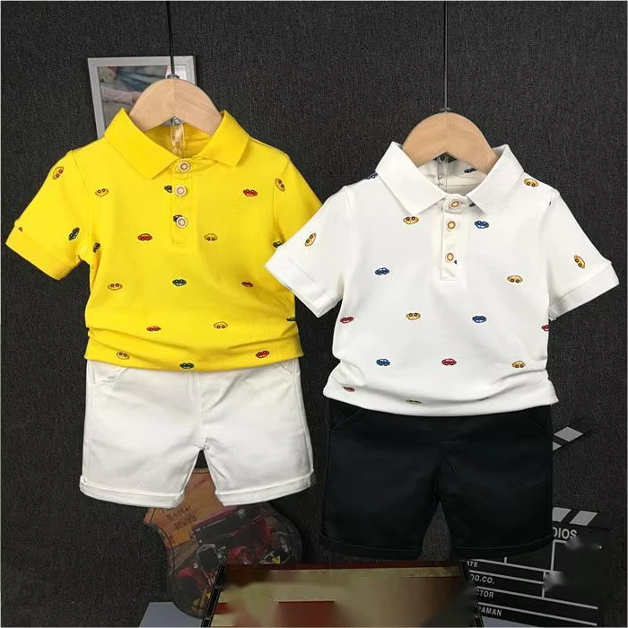 CHINEE-Summer-Baby-Outfits-2pcs-Polo-Shirt-and-Shorts-Cartoon-Boys-Clothes-Sets