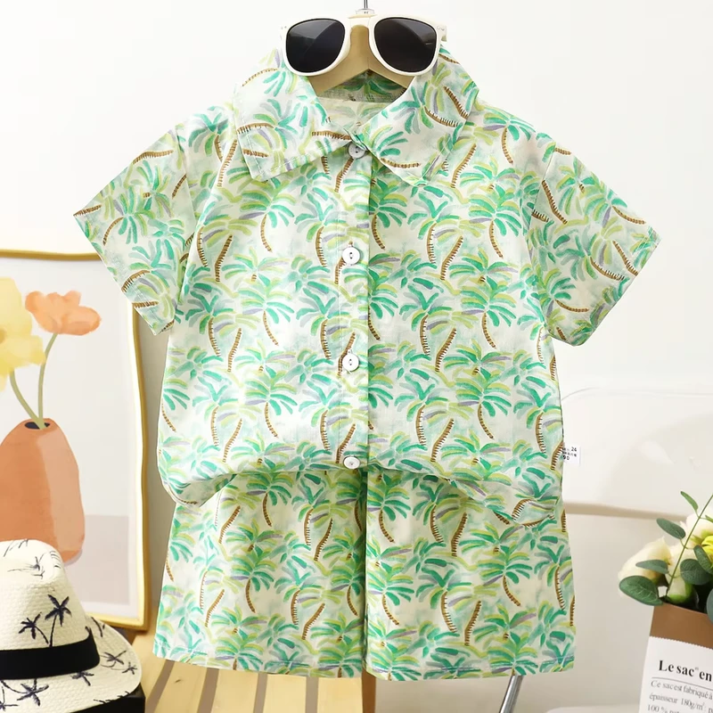 CHINEE-Summer-Boys-Casual-Outfit-Short-Sleeve-Polo-T-shirt-and-Shorts-Two-Piece-Boys-Clothing-Set-1-2-3-4-5-6-7-8-9-10Years