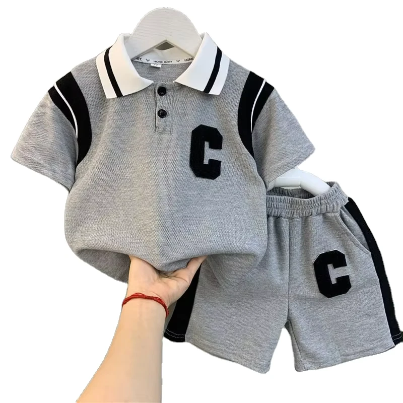 CHINEE-Summer-Boys-Sports-Suit-Baby-Boys-Short-Sleeves-and-Shorts-2-Pcs-Set-Baby-Polo-Shirt-Casual-Suit-for-Boys