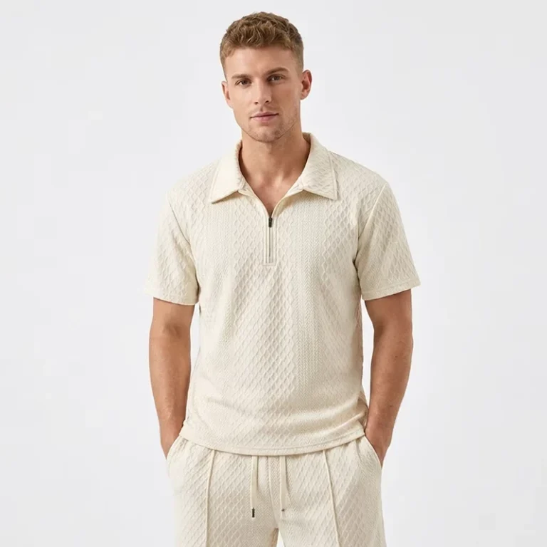 CHINEE-Summer-Casual-3D-Texture-Patchwork-Mens-Polo-Shirt-Set-New-Trendy-Turn-Down-Collar-Short-Sleeve-100-Polyester-1
