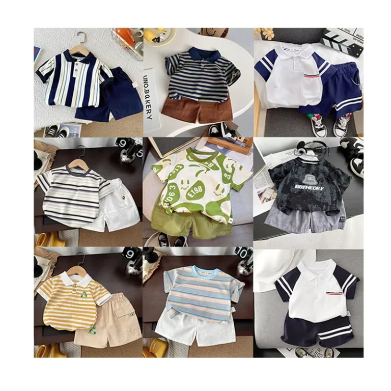 CHINEE-Summer-Casual-Trendy-Two-Piece-Set-Kids-Lapel-Polo-T-Shirt-and-Shorts-Boys-Clothing-Sets-0-1-2-3-4-5Years-1