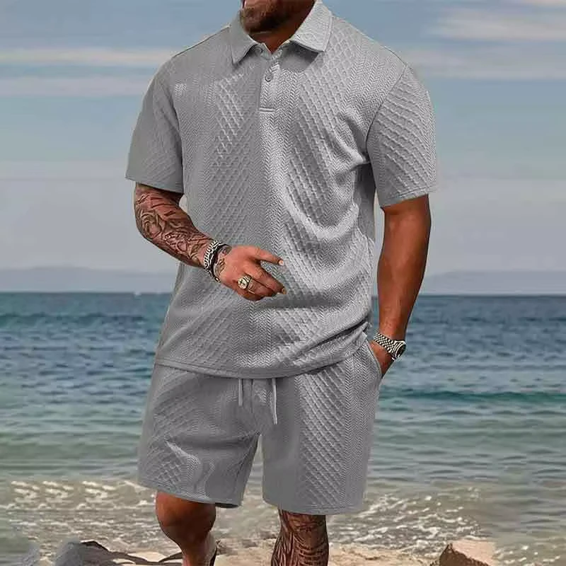 CHINEE-Summer-Eco-Friendly-Rhinestone-Mens-Two-Piece-Suit-Short-Sleeve-Casual-Polo-Shirt-and-Short-Pants-Set-1
