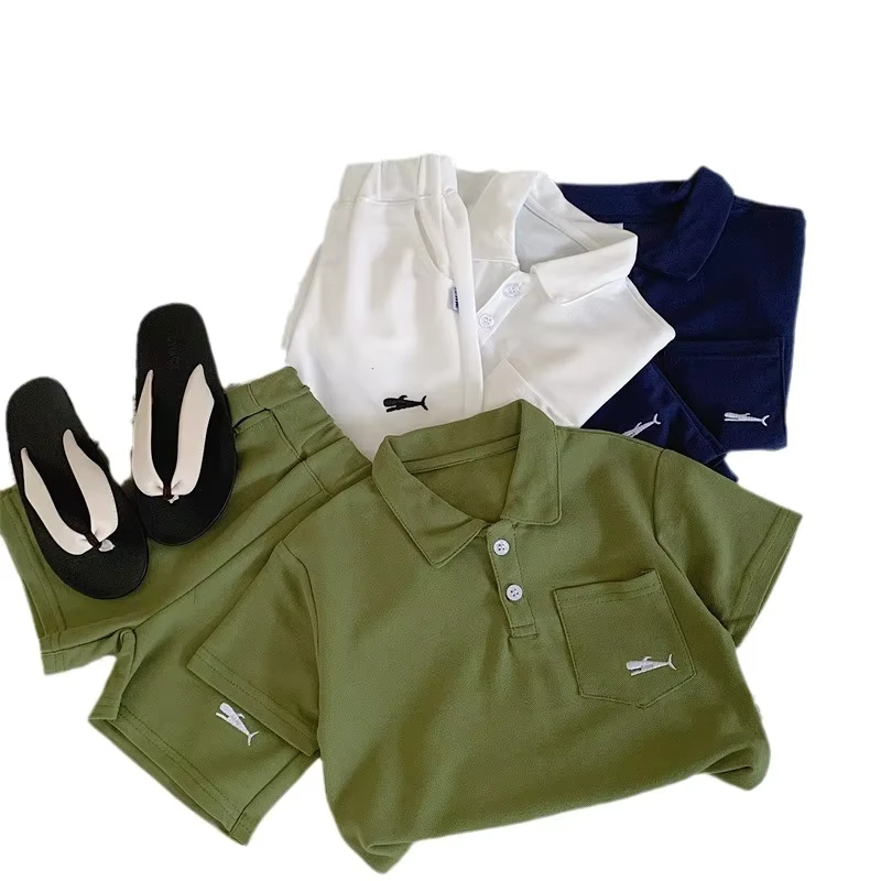 CHINEE-Summer-Fashion-Kid-Clothing-Boy-Polo-Sports-Set-Casual-Solid-Color-Cotton-Polo-With-Shorts-2pcs-Baby-Boy-Clothing-Set