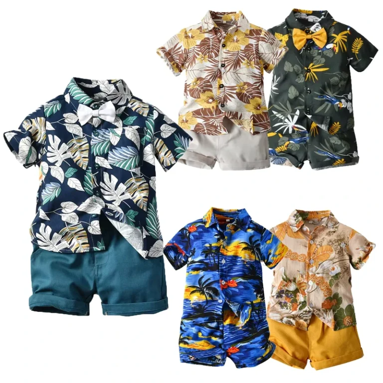 CHINEE-Summer-Fashion-Kids-Clothing-Sets-Boys-Floral-Polo-Shirts-with-Shorts-100-Cotton-Latest-Design-1